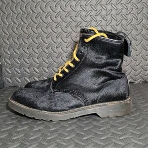 Dr. Martens Unisex Combat Boots Black Horse Hair Lace Up UK 8 EU 42